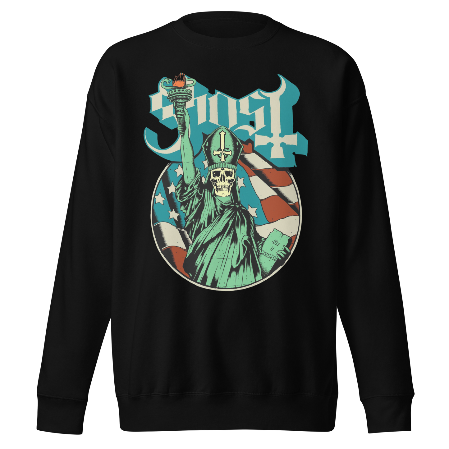 Stakes Ghost - Statue of Liberty Jumbo Print Sweatshirt [Apparel] Black