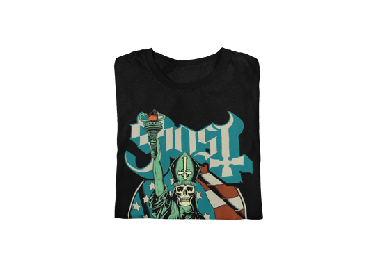 MERCHMOMENT Ghost - Statue of Liberty Jumbo Print T-Shirt [Apparel] - Rock Band Apparel
