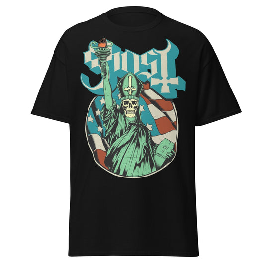 MERCHMOMENT Ghost - Statue of Liberty Jumbo Print T-Shirt [Apparel] - Rock Band Apparel