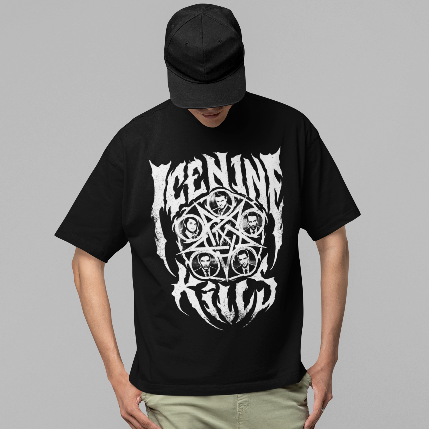 Stakes Ice Nine Kills Fictional Substance Jumbo Print T-shirt [Apparel] Black