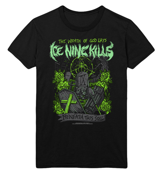 Stakes Ice Nine Kills Green Wrath Jumbo Print T-Shirt [Apparel] Black