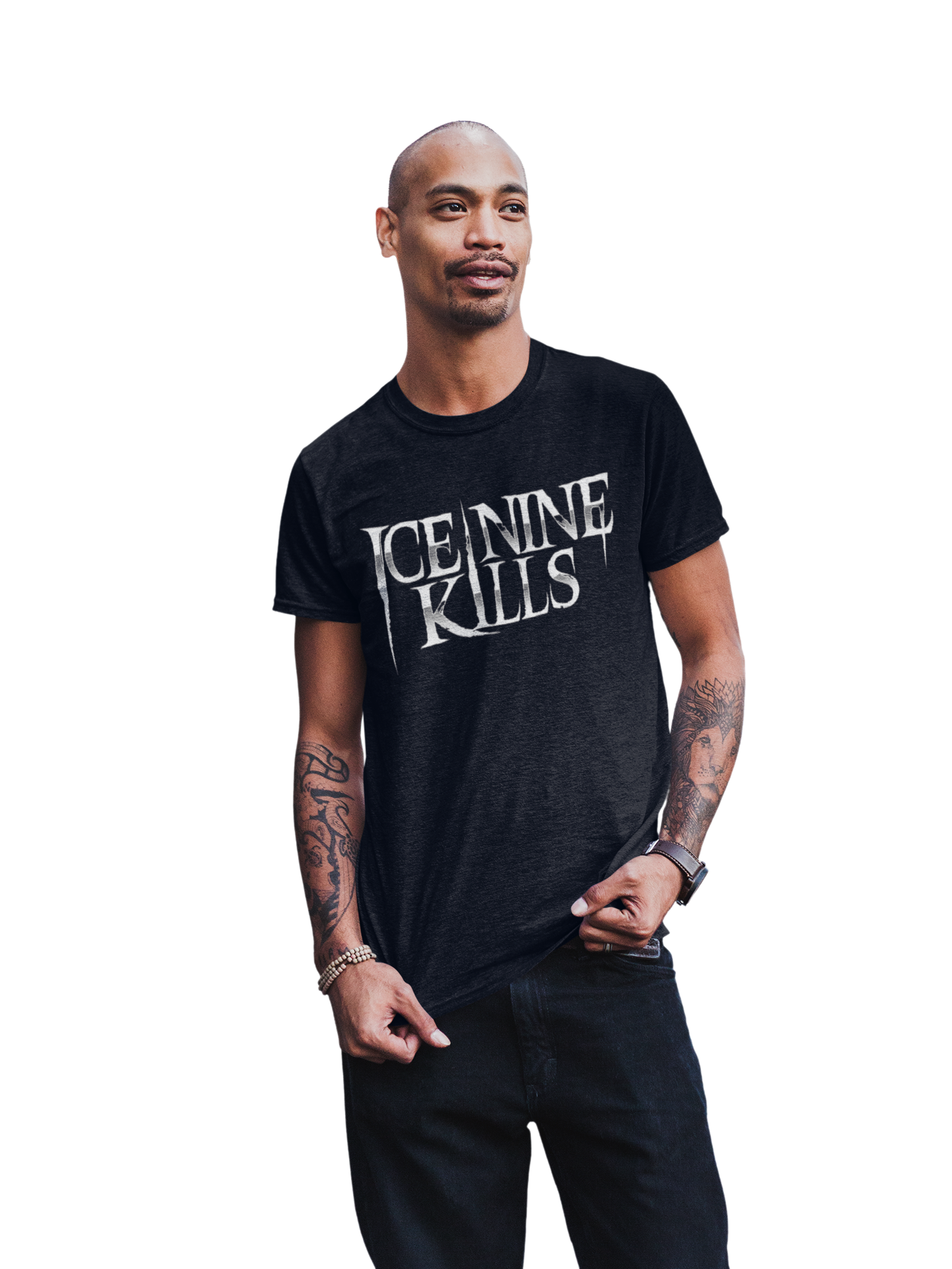 MERCHMOMENT Ice Nine Kills Knife Logo Jumbo Print T-shirt [Apparel] - Rock Band Apparel