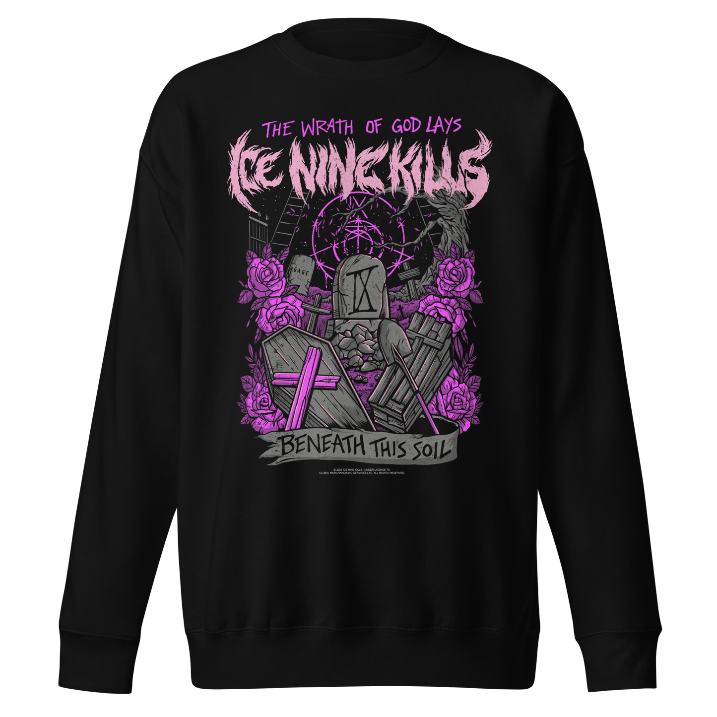 MERCHMOMENT Ice Nine Kills Purple Wrath Jumbo Print Sweatshirt [Apparel] - Rock Band Apparel
