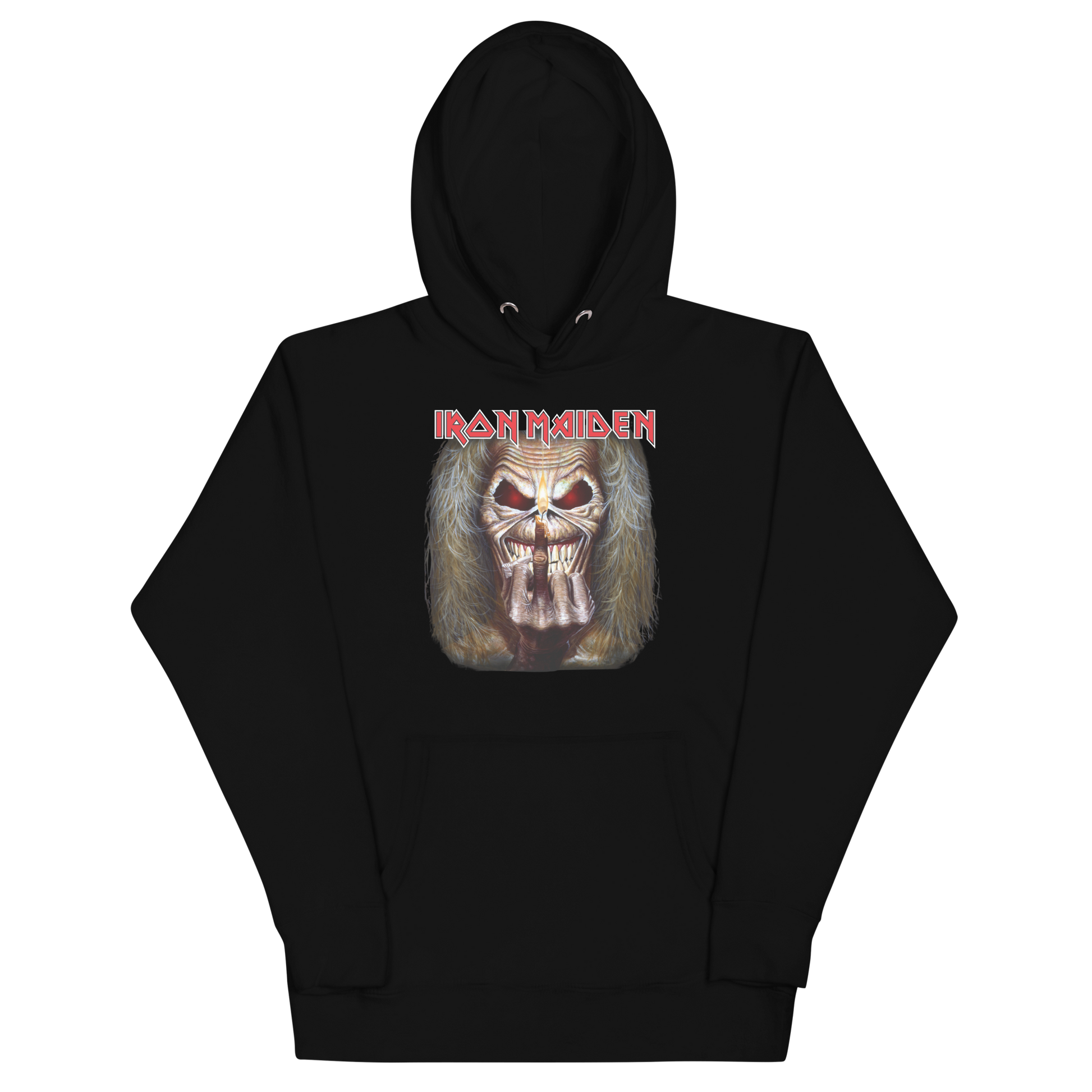 Stakes Iron Maiden Candle Finger Classic Hoodie [Apparel] Black