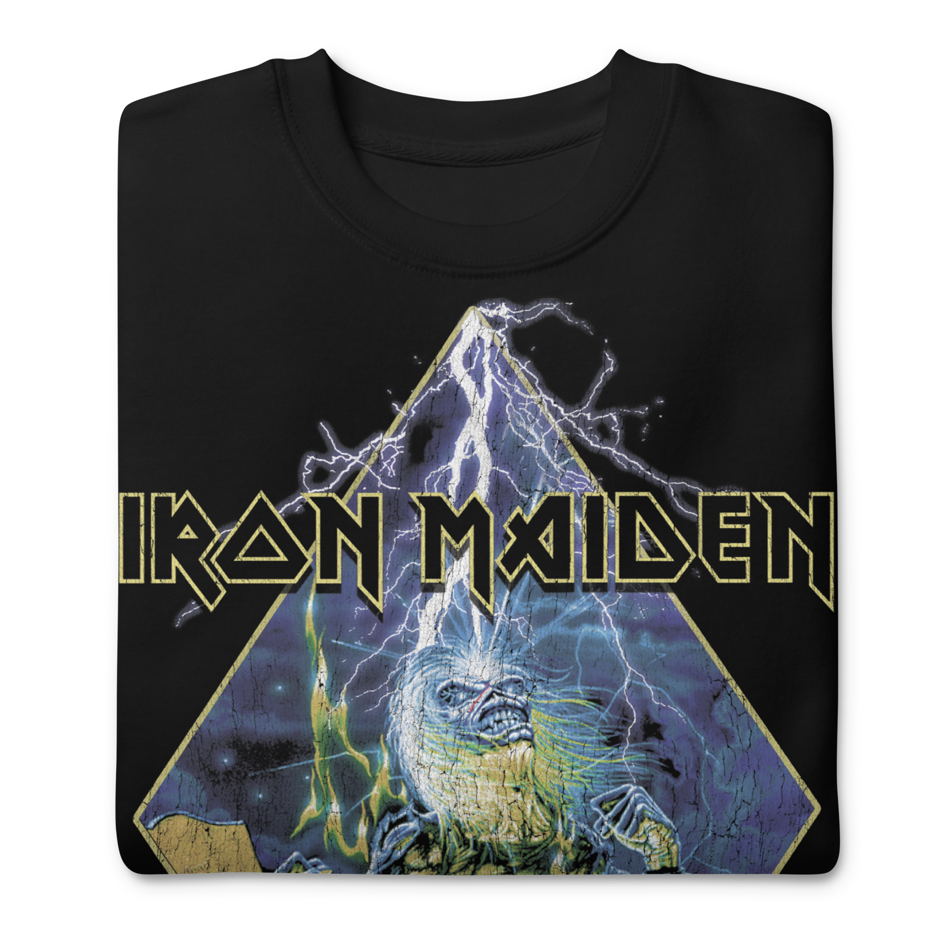 MERCHMOMENT Iron Maiden - Lightning Jumbo Print Sweatshirt [Apparel] - Rock Band Apparel