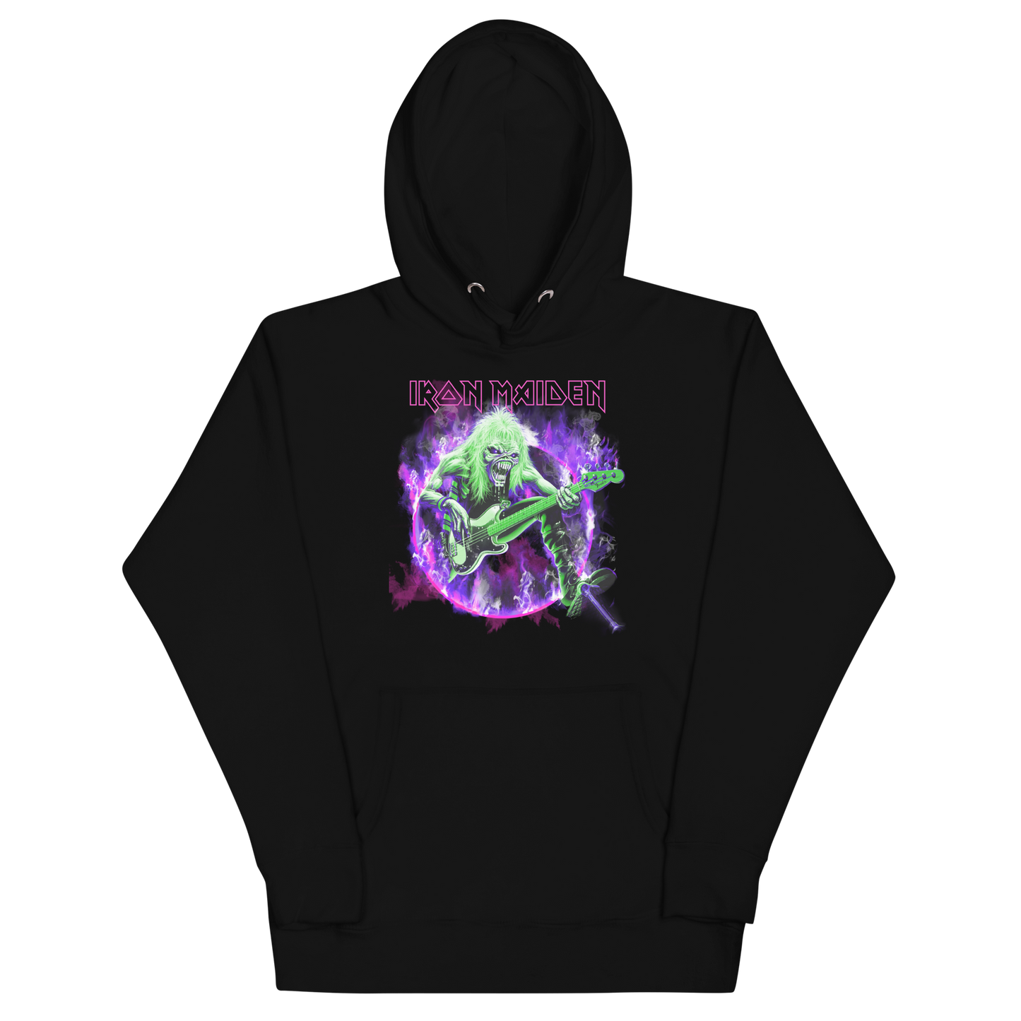 Stakes Iron Maiden Purple Guitar Classic Hoodie [Apparel] Black