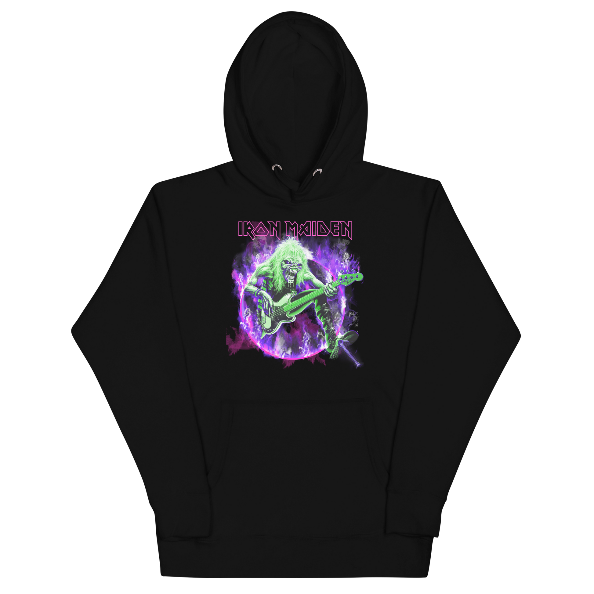Stakes Iron Maiden Purple Guitar Classic Hoodie [Apparel] Black