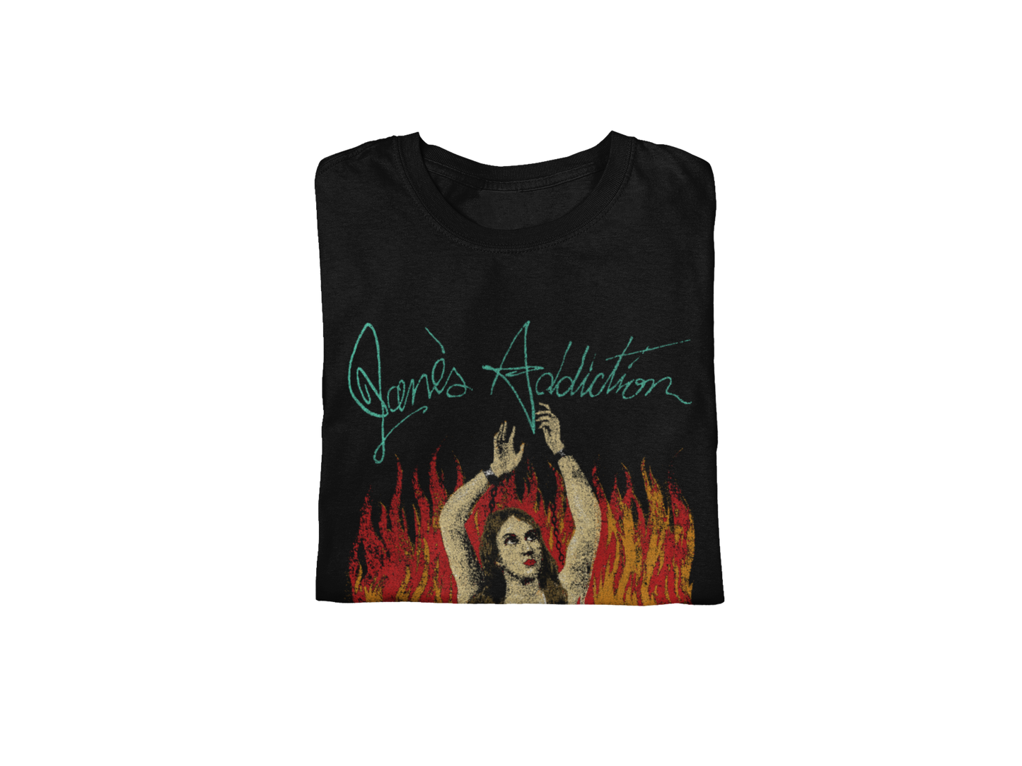 MERCHMOMENT Jane's Addiction - Flames Jumbo Print T-Shirt [Apparel] - Rock Band Apparel