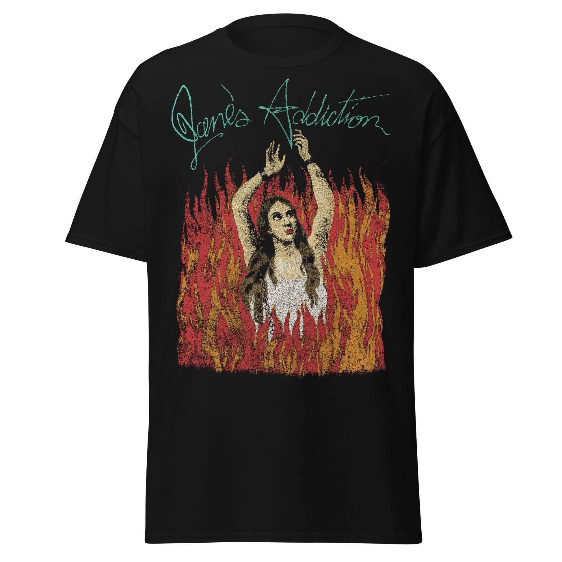 MERCHMOMENT Jane's Addiction - Flames Jumbo Print T-Shirt [Apparel] - Rock Band Apparel