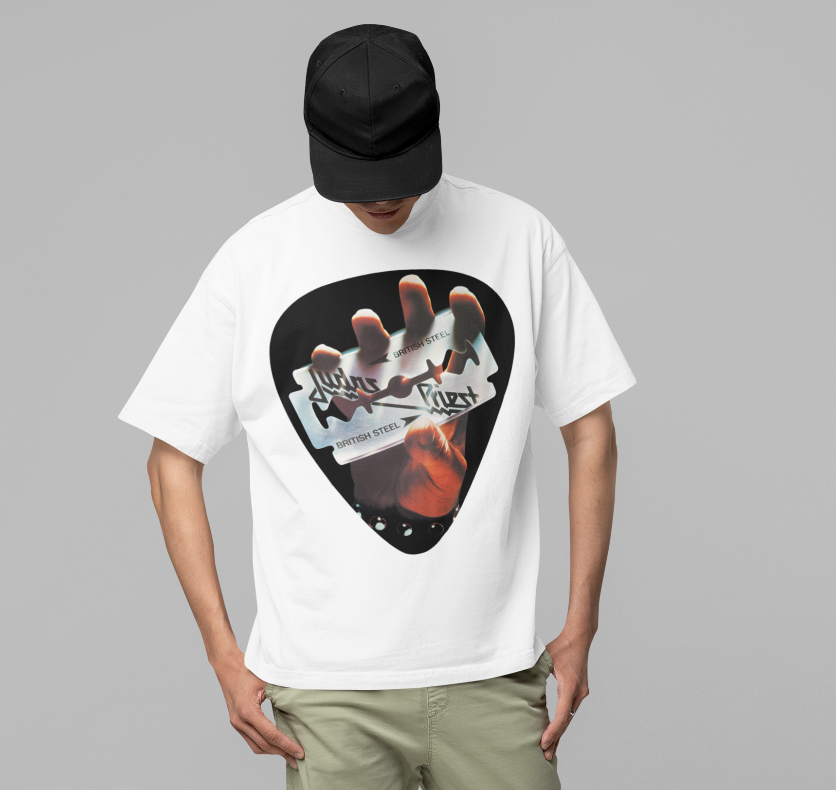 MERCHMOMENT Judas Priest - British Steel Jumbo Print T-Shirt [Apparel] - Rock Band Apparel