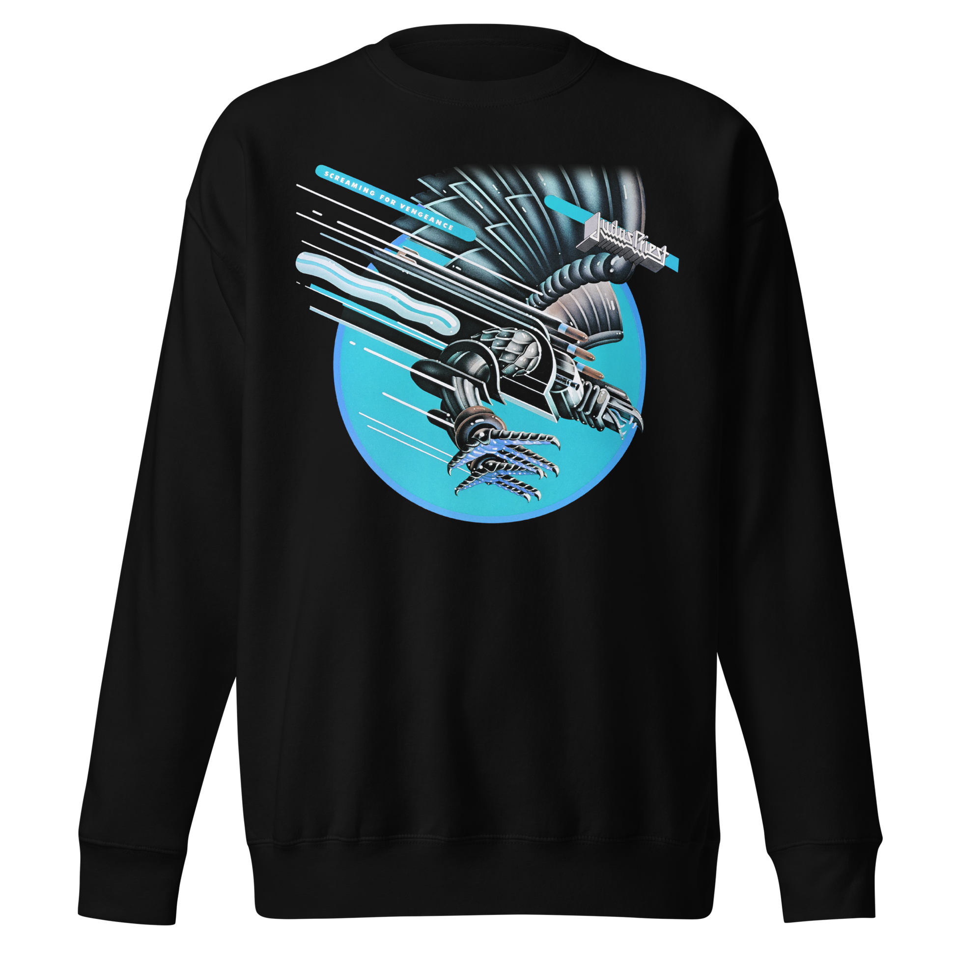 MERCHMOMENT Judas Priest Neon Screaming Jumbo Print Sweatshirt [Apparel] - Rock Band Apparel