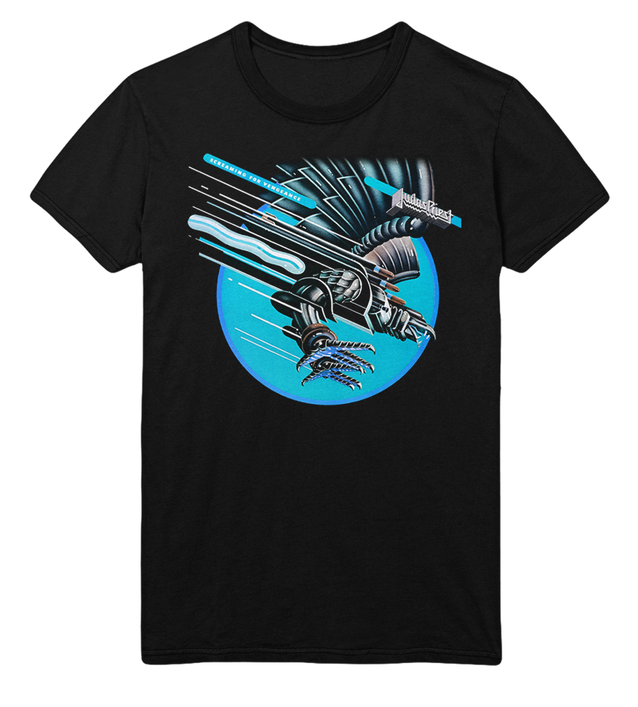 MERCHMOMENT Judas Priest Neon Screaming Jumbo Print T-Shirt [Apparel] - Rock Band Apparel
