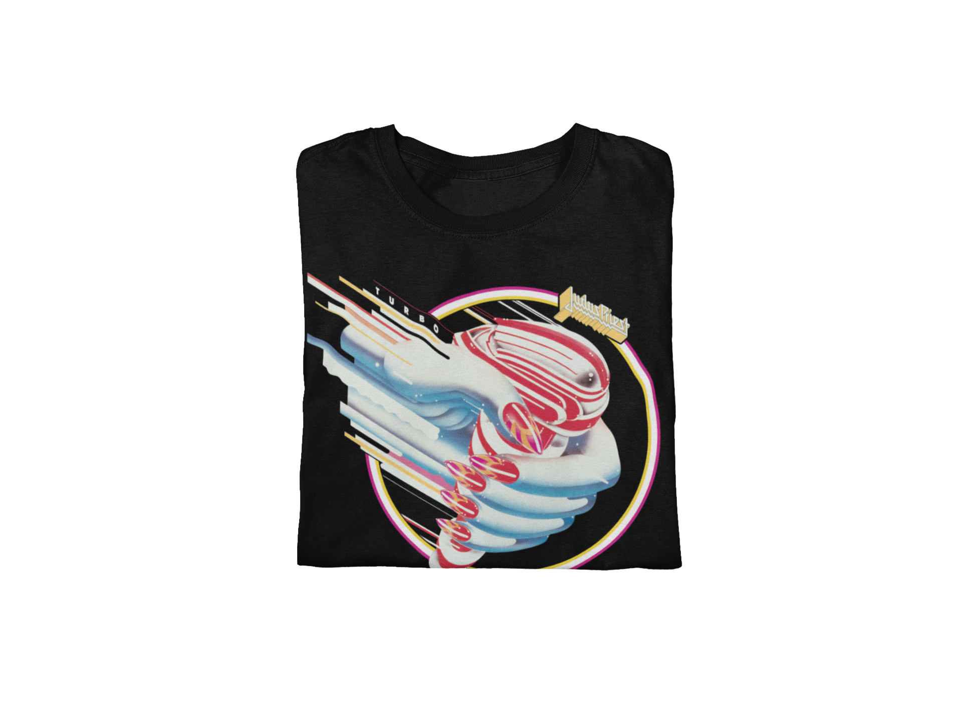 MERCHMOMENT Judas Priest - Turbo Hand Jumbo Print T-Shirt [Apparel] - Rock Band Apparel