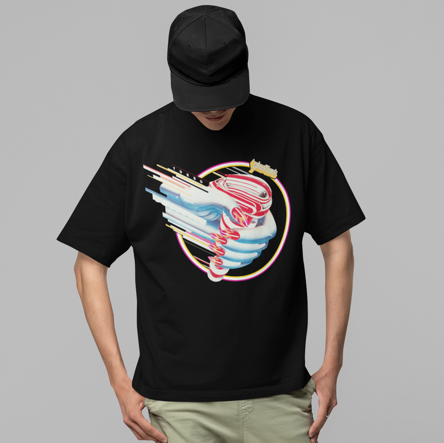 MERCHMOMENT Judas Priest - Turbo Hand Jumbo Print T-Shirt [Apparel] - Rock Band Apparel