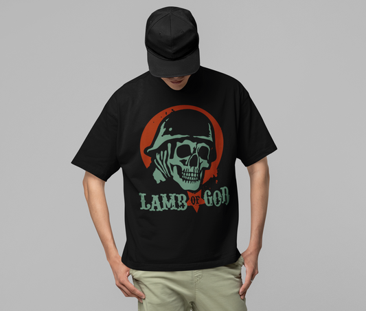 Stakes Lamb Of God - Skeleton Army Jumbo Print T-ShirtT-Shirt [Apparel] Black