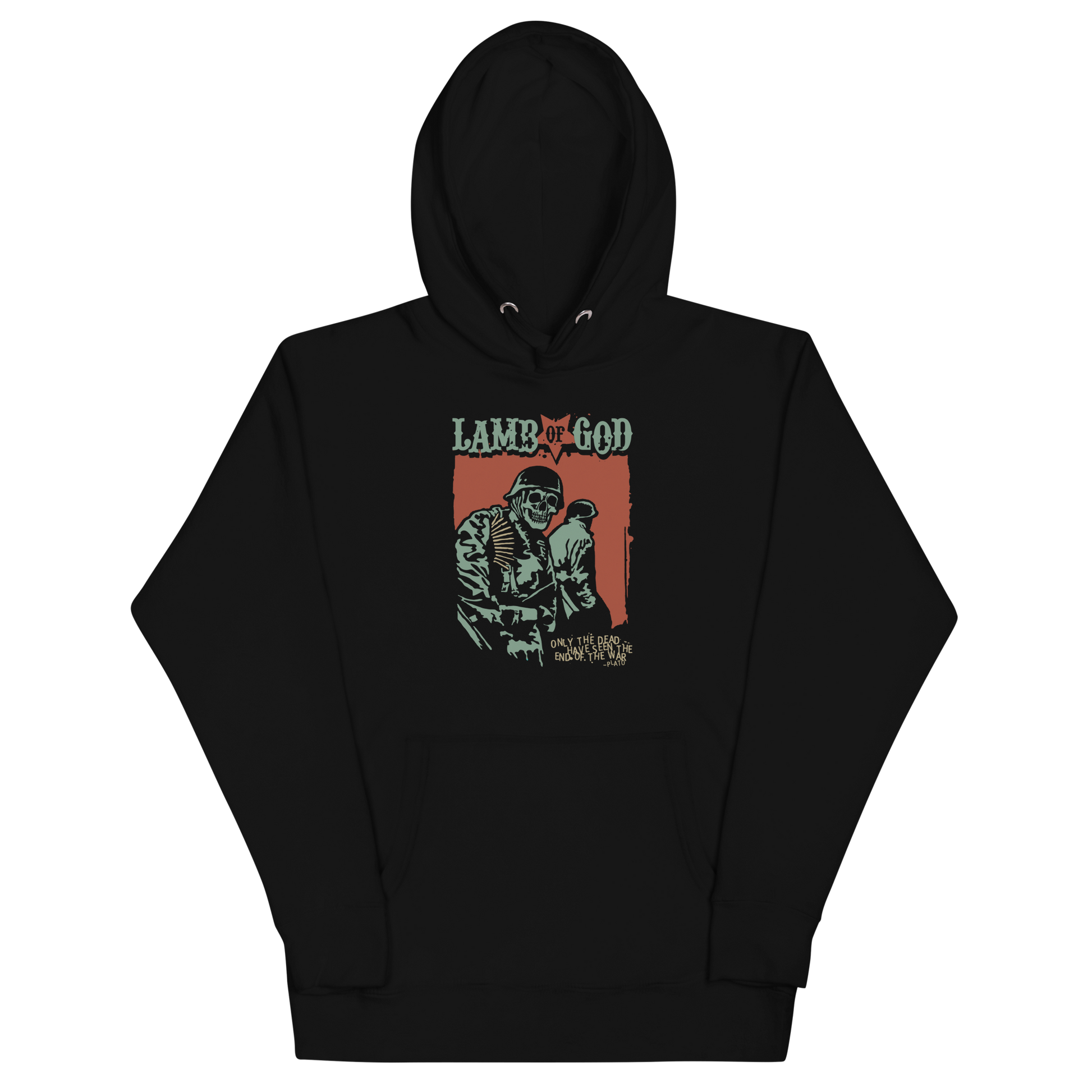 MERCHMOMENT Lamb of God Skeleton Army Plato Quote Classic Hoodie [Apparel] - Rock Band Apparel