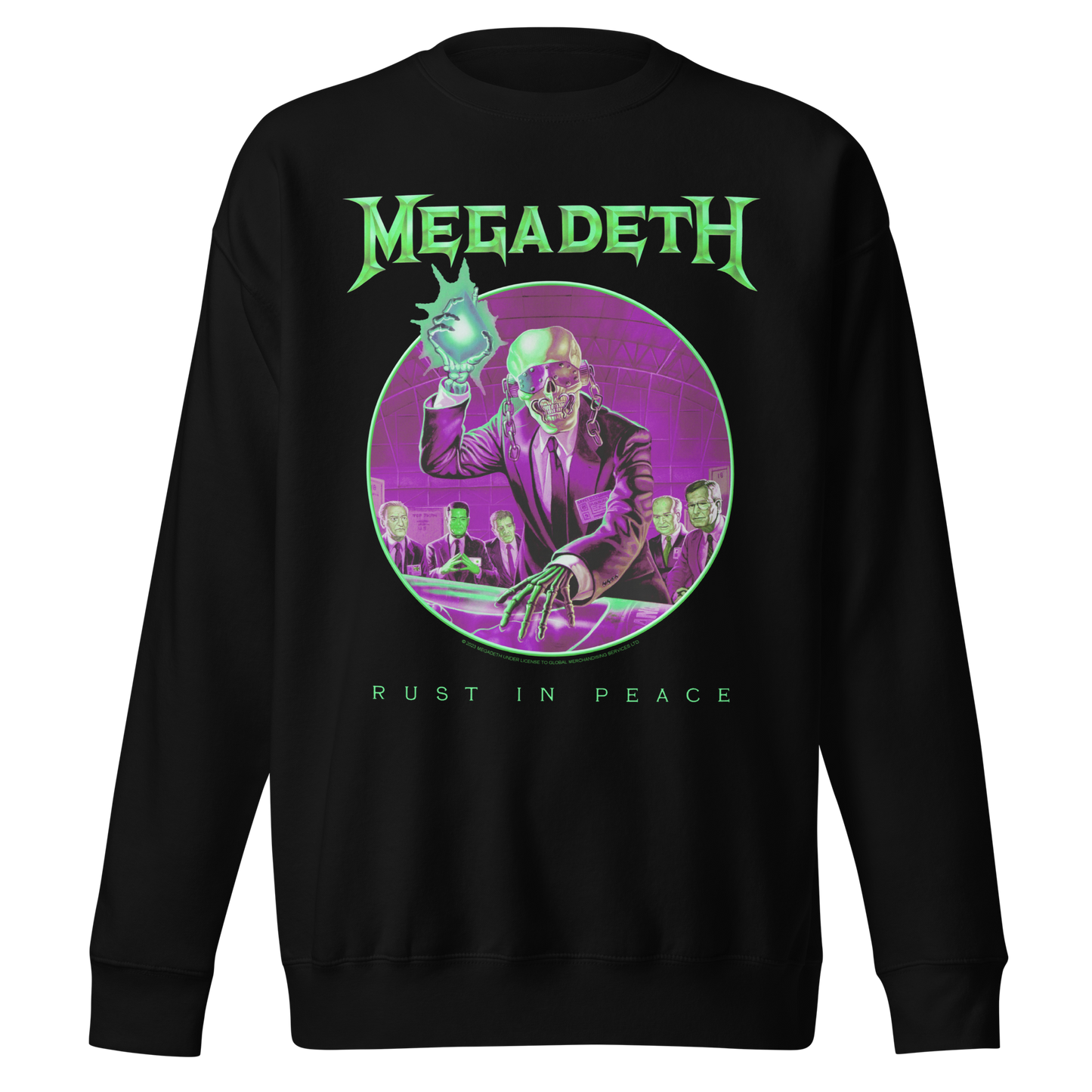 Stakes Megadeth Green Rust Jumbo Print Sweatshirt [Apparel] Black