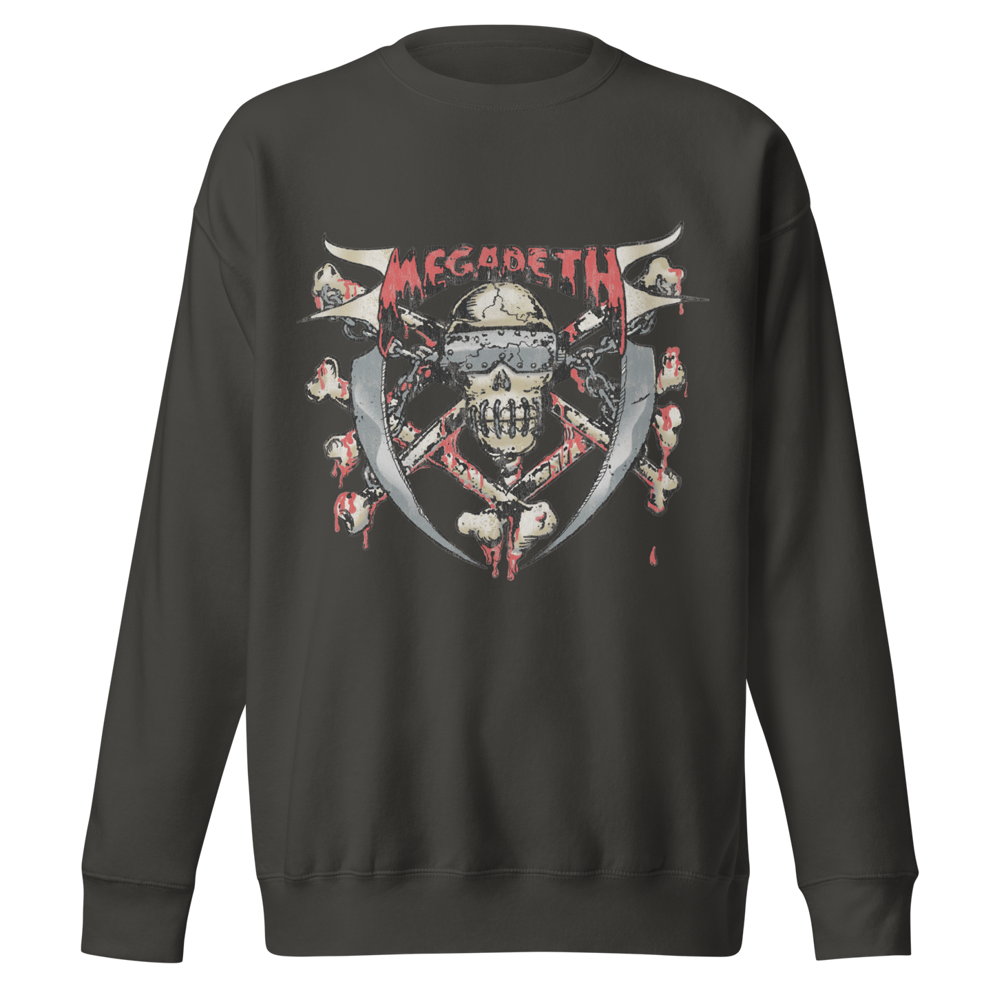 Stakes MegaDeth - Hand Painted Vic Jumbo Print Sweatshirt [Apparel] Gray