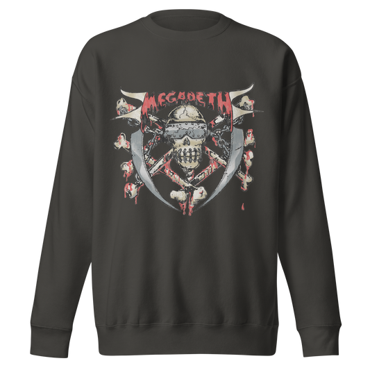 MERCHMOMENT MegaDeth - Hand Painted Vic Jumbo Print Sweatshirt [Apparel] - Rock Band Apparel