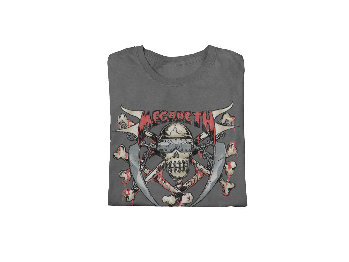 MERCHMOMENT MegaDeth - Hand Painted Vic Jumbo Print T-Shirt [Apparel] - Rock Band Apparel
