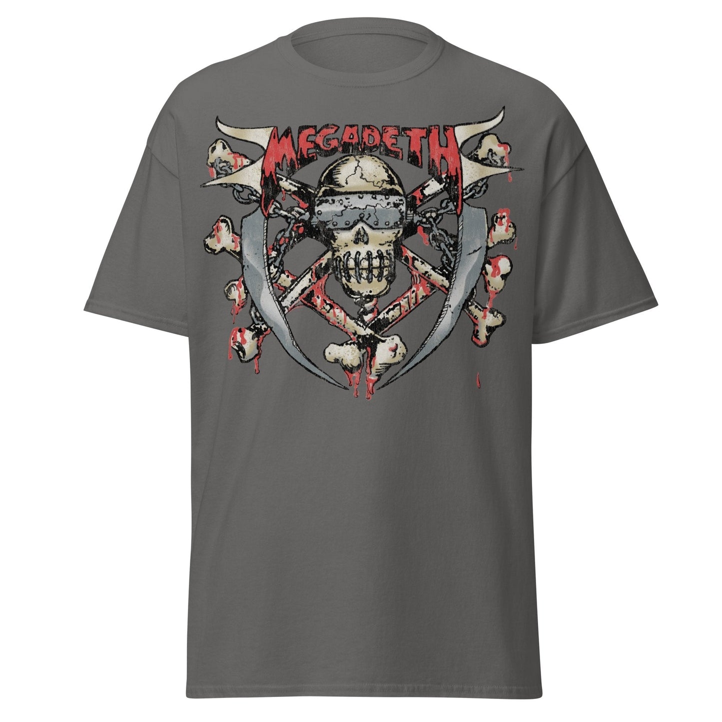 MERCHMOMENT MegaDeth - Hand Painted Vic Jumbo Print T-Shirt [Apparel] - Rock Band Apparel