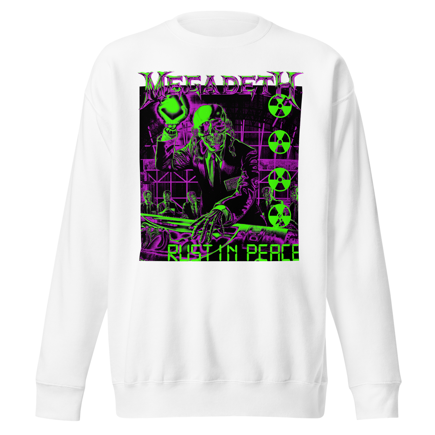 Stakes Megadeth Neon Rust in Peace Jumbo Print Sweatshirt [Apparel] Black