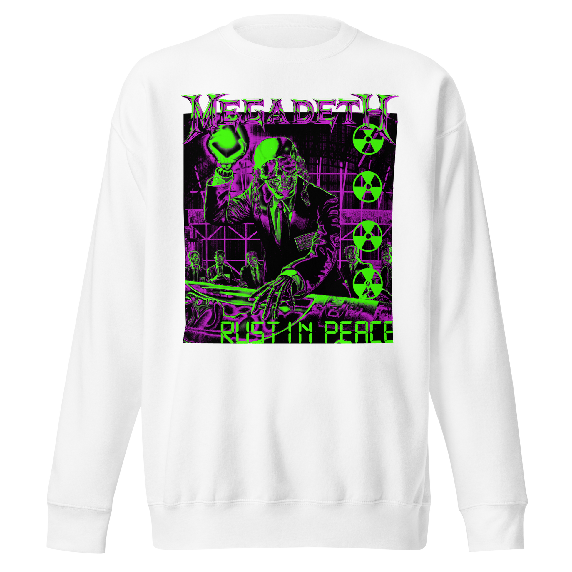 Stakes Megadeth Neon Rust in Peace Jumbo Print Sweatshirt [Apparel] Black