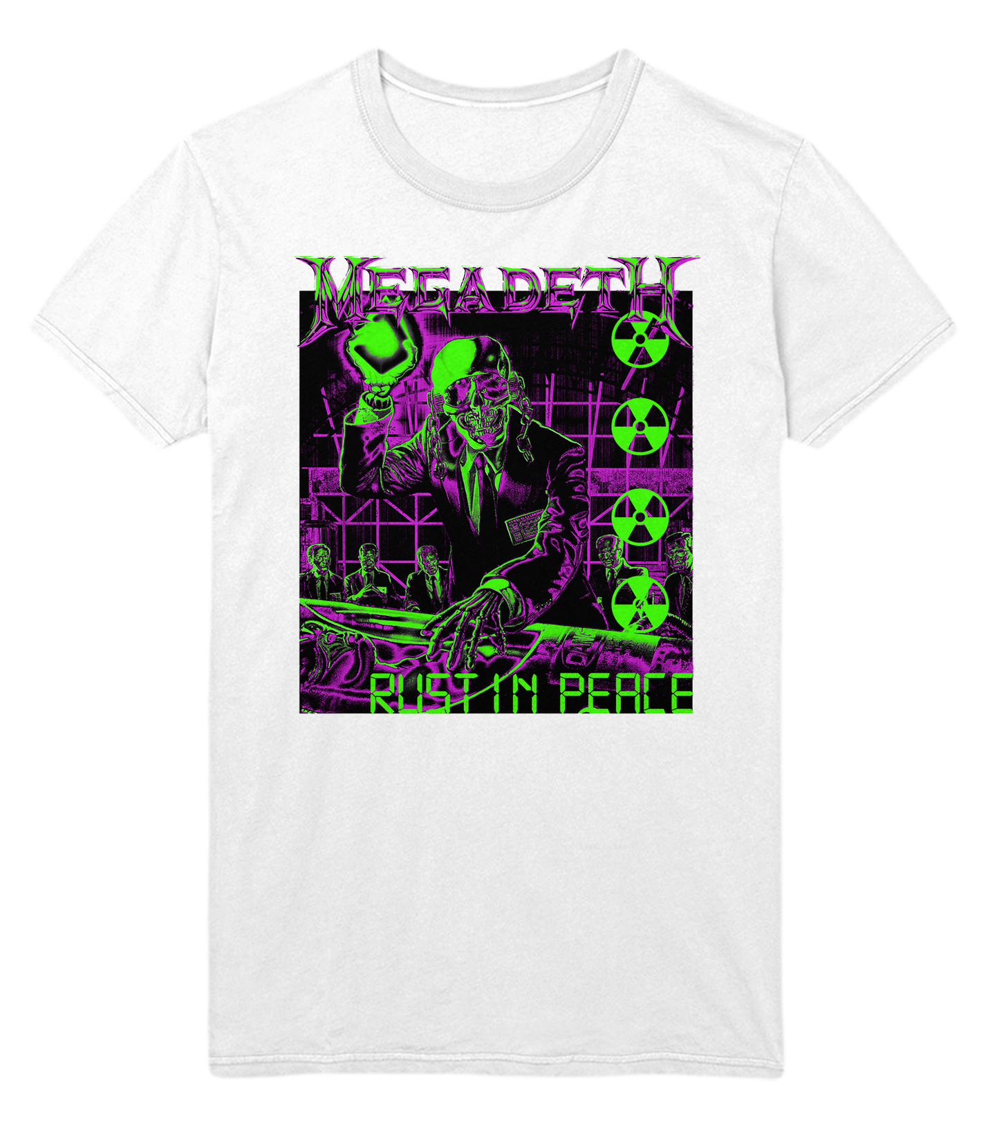 Stakes Megadeth Neon Rust in Peace Jumbo Print T-Shirt [Apparel] Black