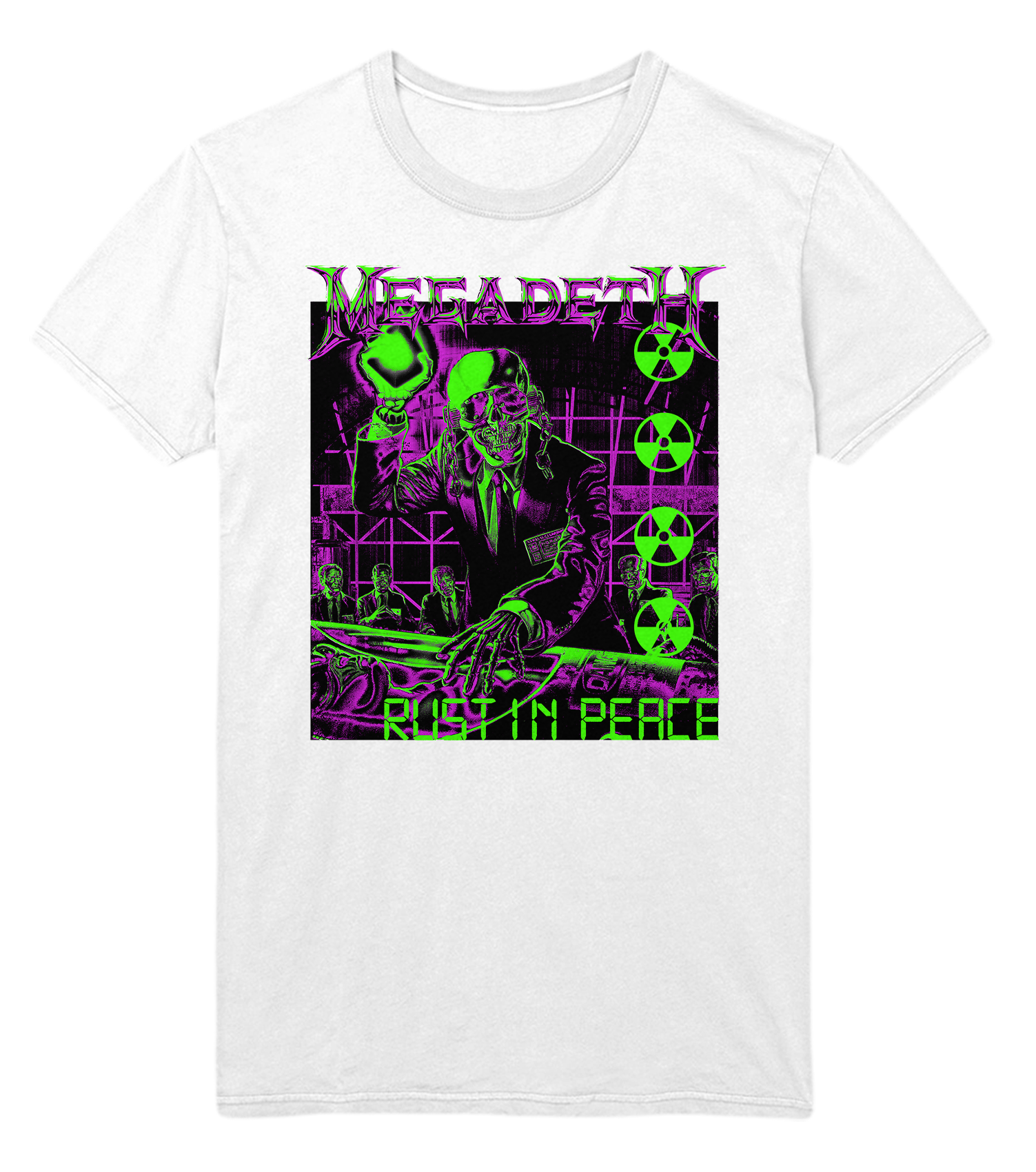 Stakes Megadeth Neon Rust in Peace Jumbo Print T-Shirt [Apparel] Black