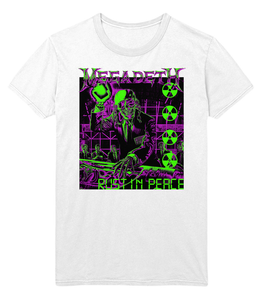 MERCHMOMENT Megadeth Neon Rust in Peace Jumbo Print T-Shirt [Apparel] - Rock Band Apparel