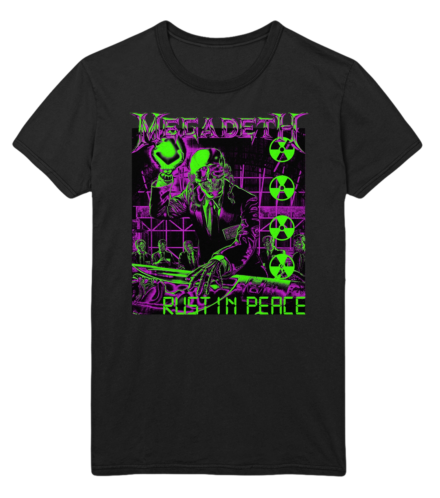 MERCHMOMENT Megadeth Neon Rust Jumbo Print T-Shirt [Apparel] - Rock Band Apparel