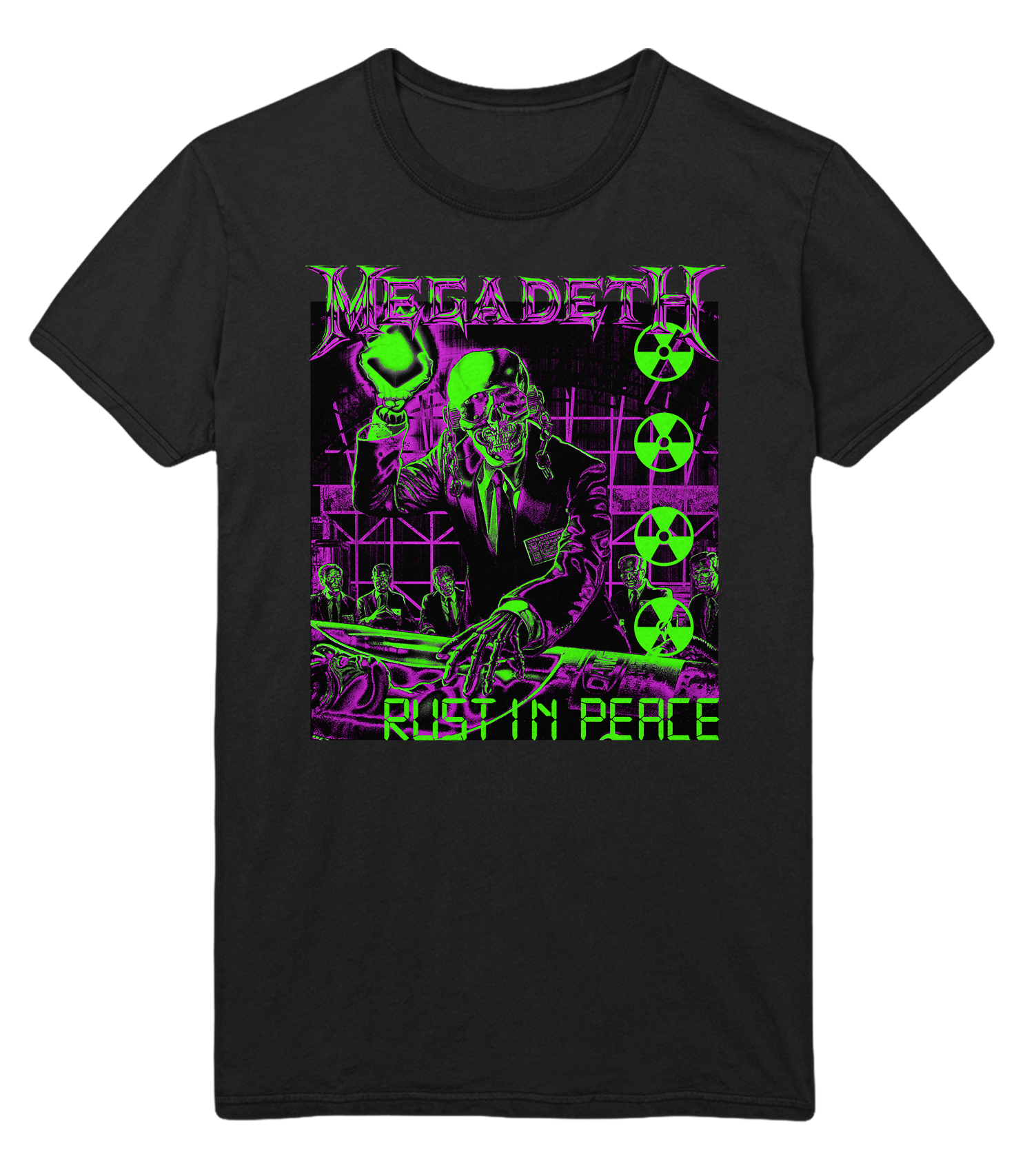MERCHMOMENT Megadeth Neon Rust Jumbo Print T-Shirt [Apparel] - Rock Band Apparel