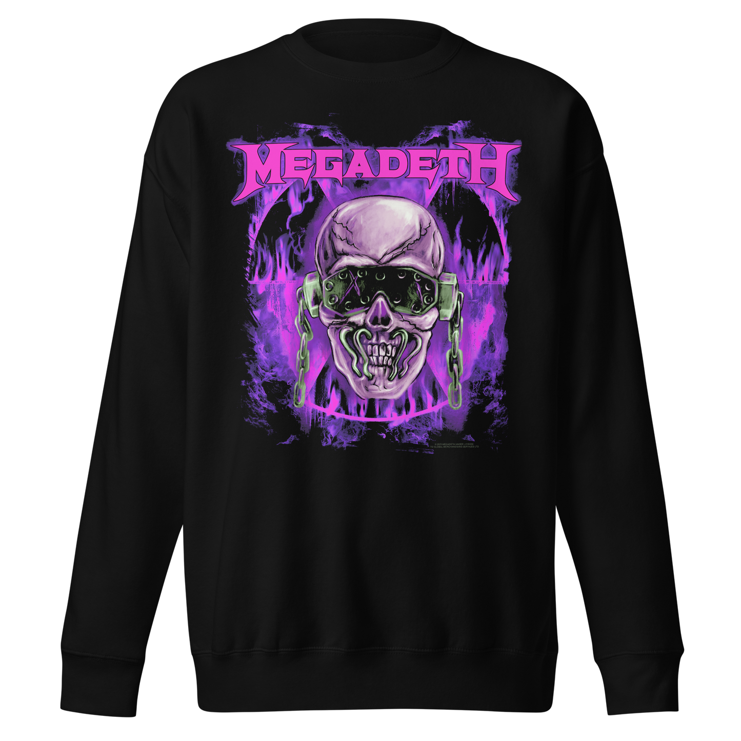Stakes Megadeth Purple Nuclear Jumbo Print Sweatshirt [Apparel] Black