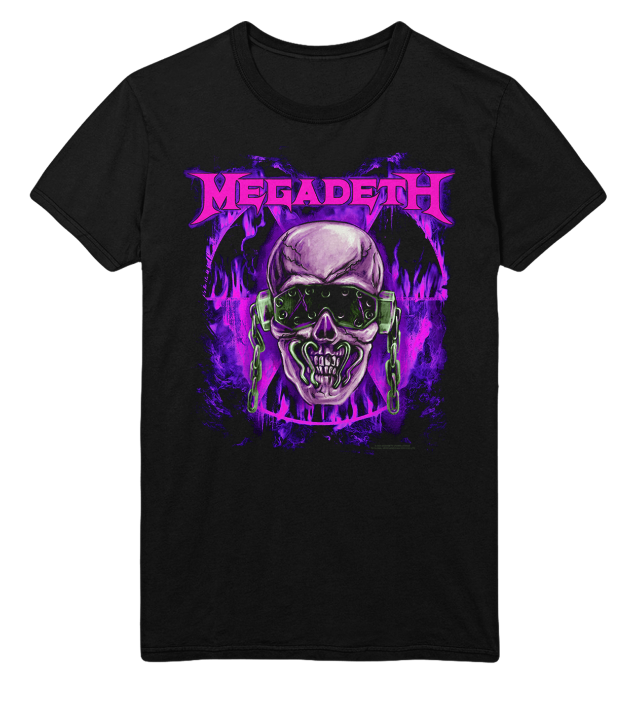 Stakes Megadeth Purple Nuclear Jumbo Print T-Shirt [Apparel] Black