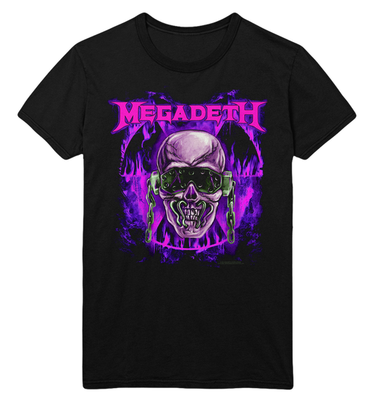 Stakes Megadeth Purple Nuclear Jumbo Print T-Shirt [Apparel] Black