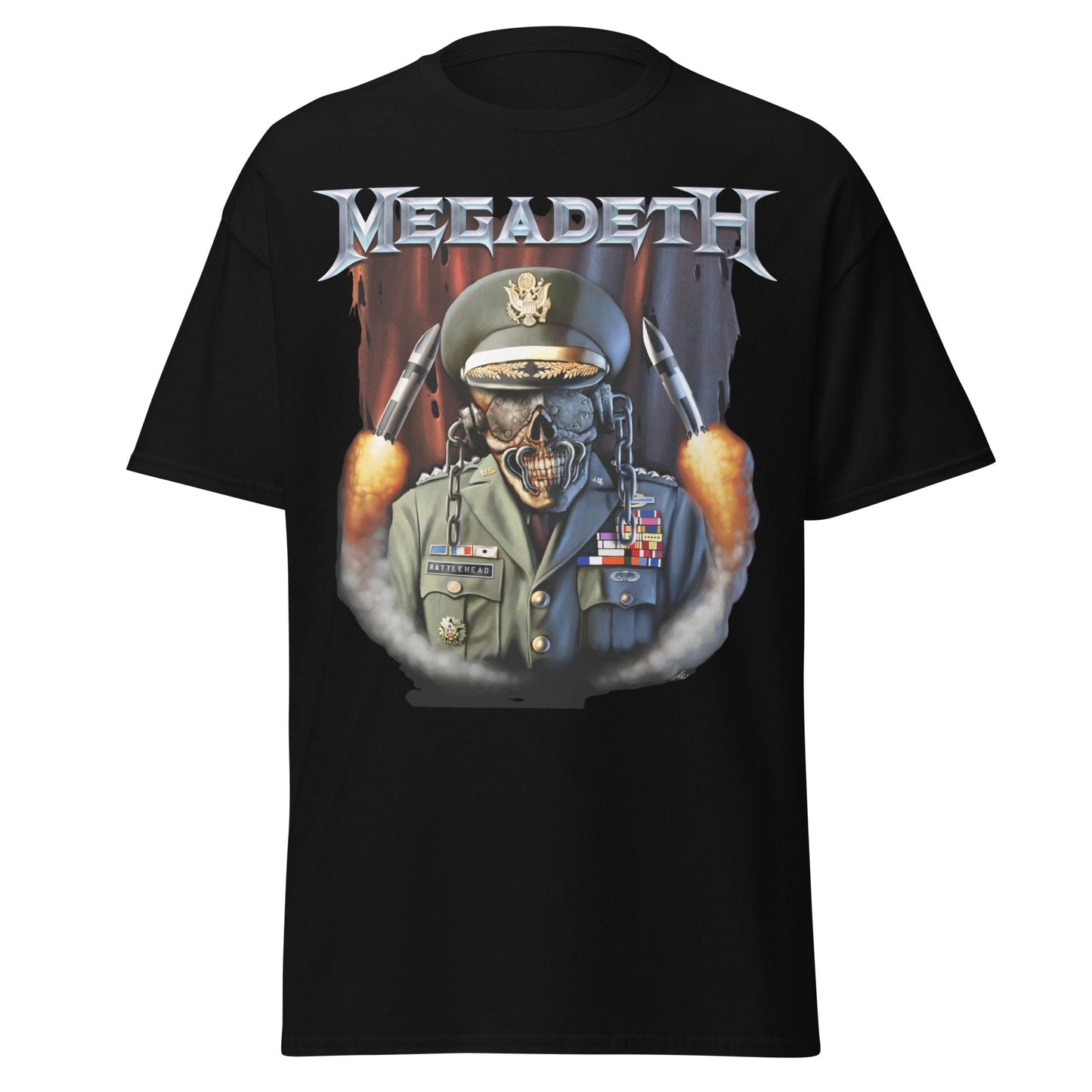 MERCHMOMENT MegaDeth - Rattlehead Vic Jumbo Print T-Shirt [Apparel] - Rock Band Apparel
