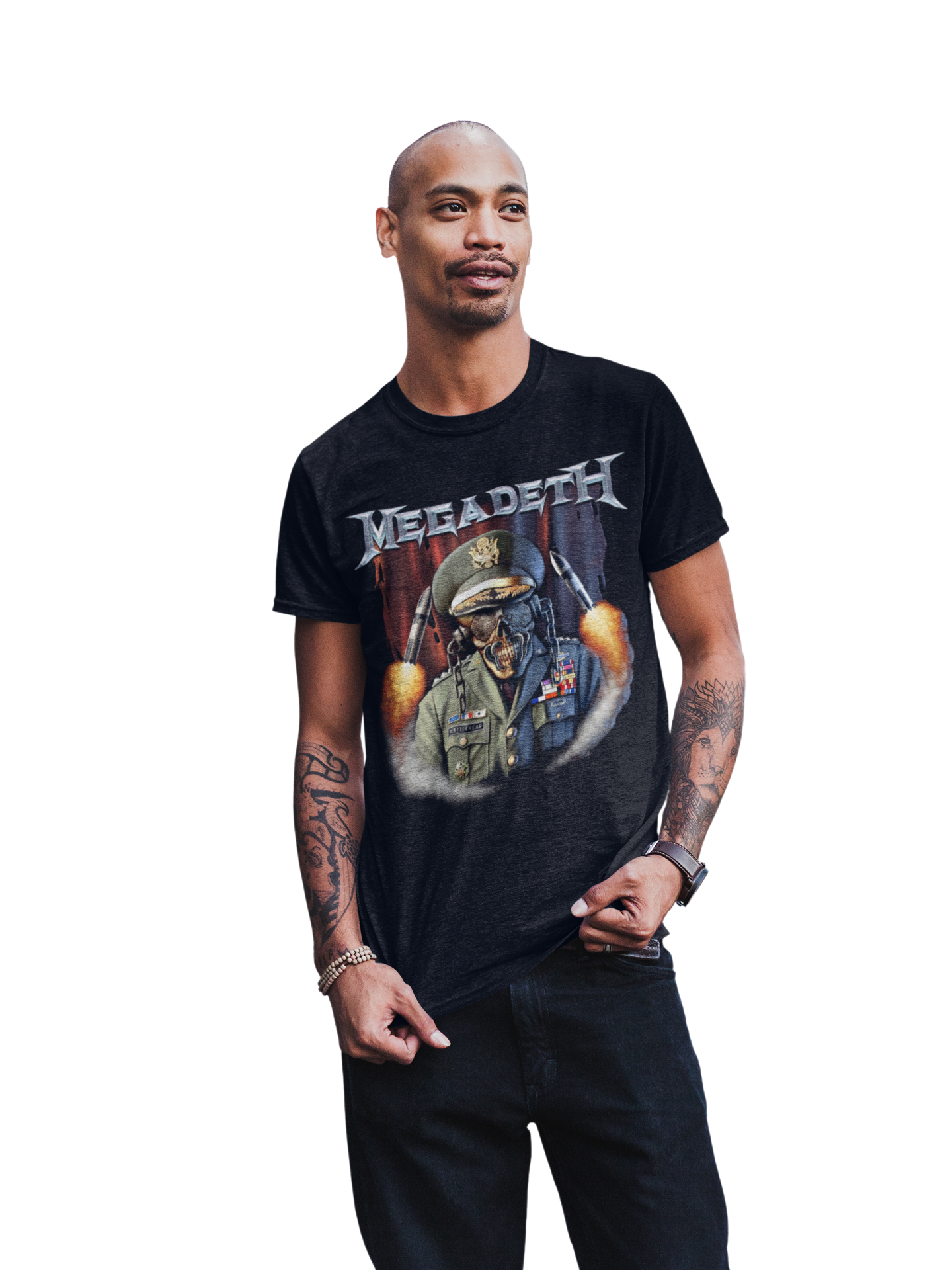 MERCHMOMENT MegaDeth - Rattlehead Vic Jumbo Print T-Shirt [Apparel] - Rock Band Apparel