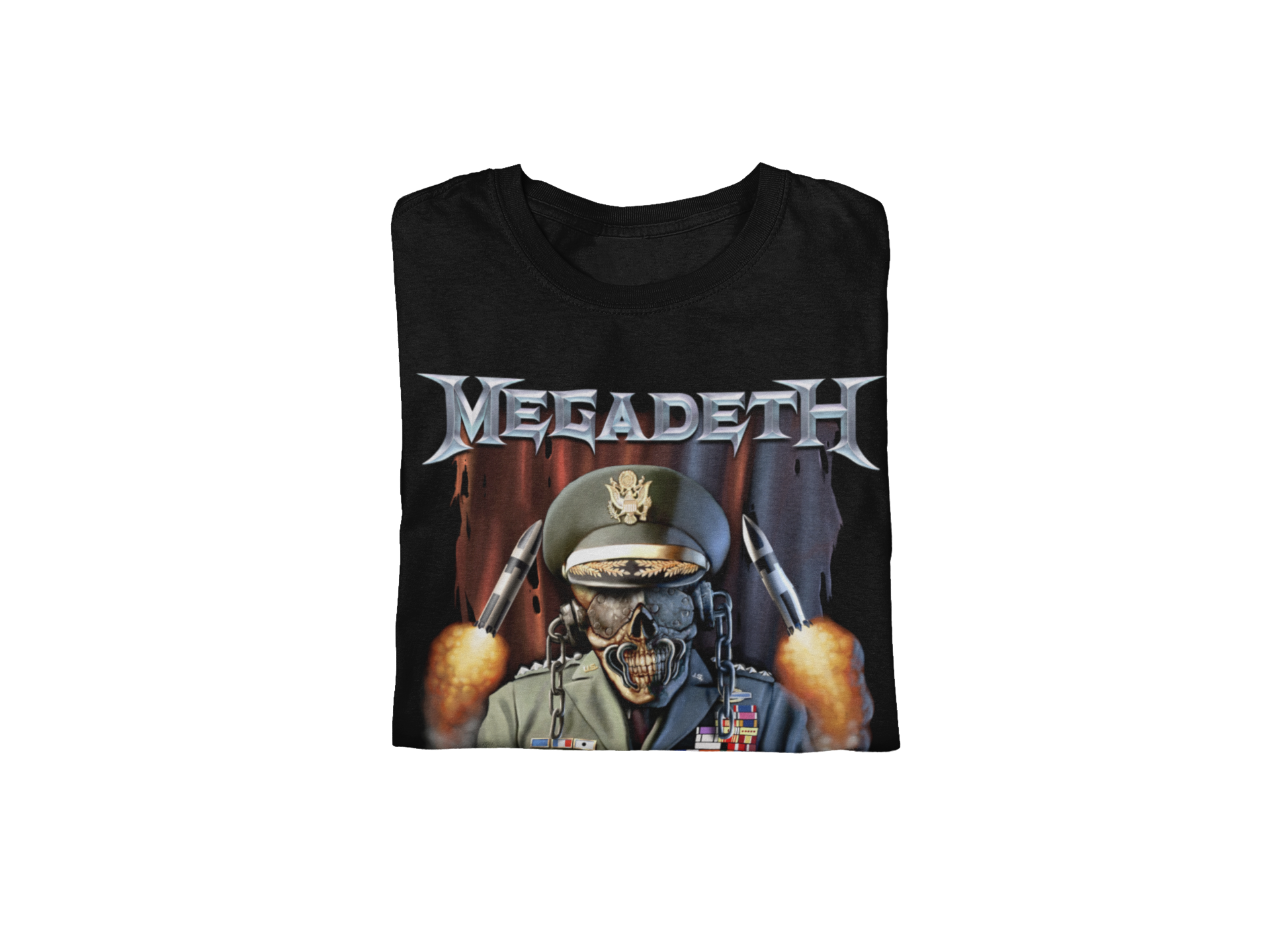 MERCHMOMENT MegaDeth - Rattlehead Vic Jumbo Print T-Shirt [Apparel] - Rock Band Apparel