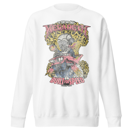 Stakes MegaDeth - Vintage Built for Speed Jumbo Print Sweatshirt [Apparel] White