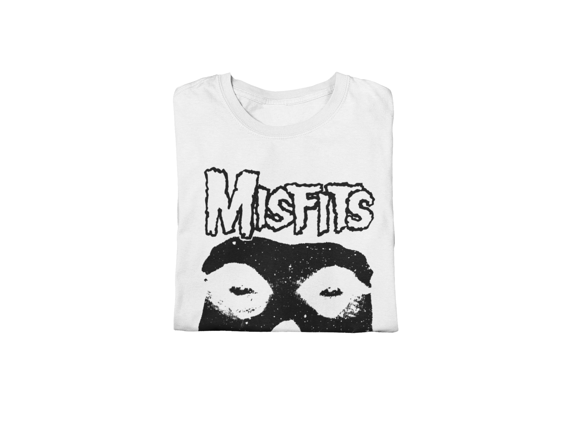 MERCHMOMENT Misfits Black Skull Jumbo Print T-shirt [Apparel] - Rock Band Apparel