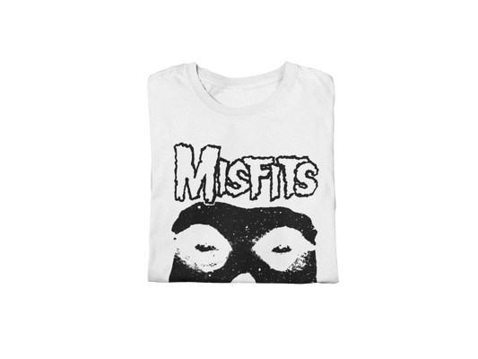 MERCHMOMENT Misfits Black Skull Jumbo Print T-shirt [Apparel] - Rock Band Apparel