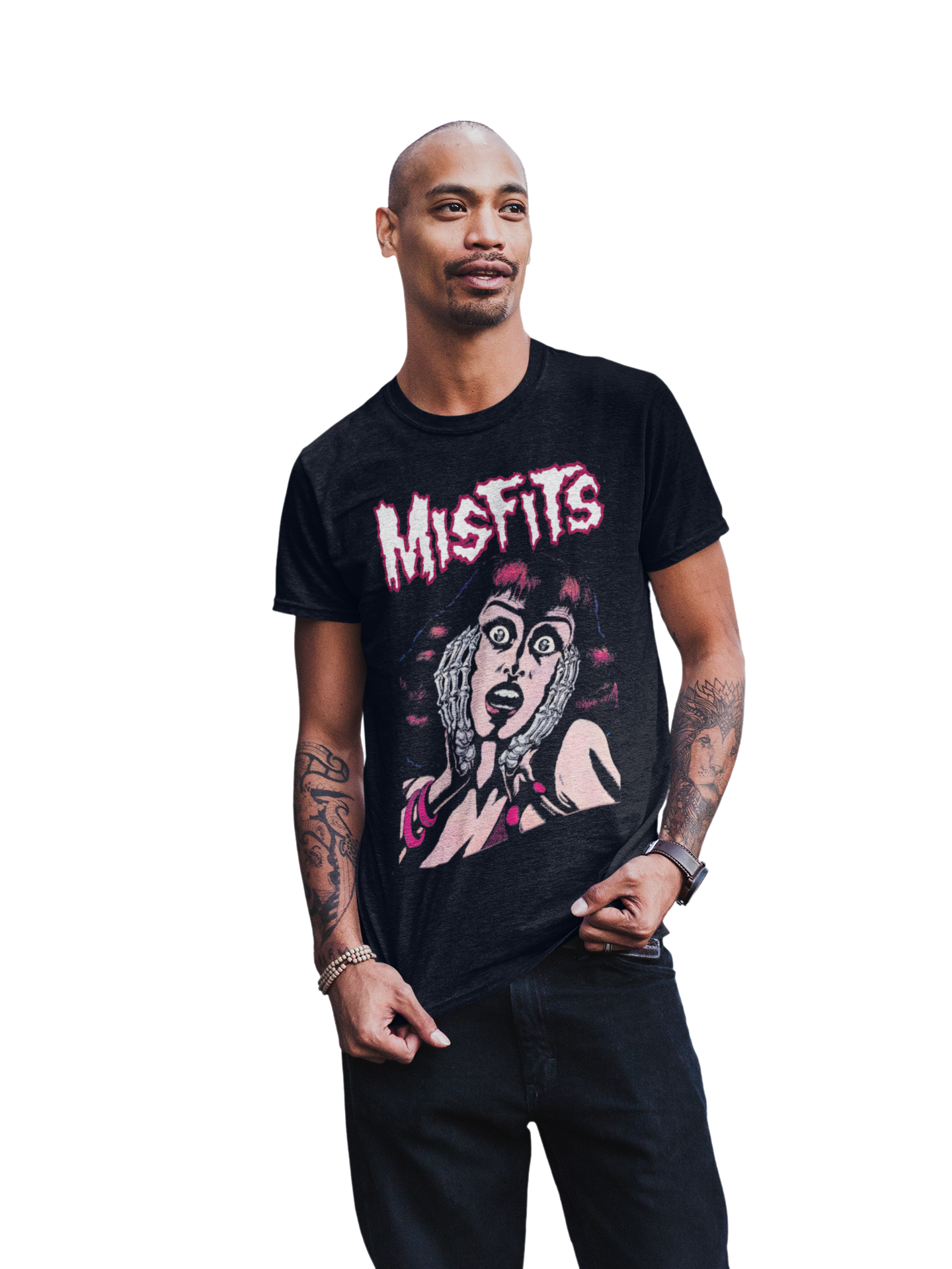 MERCHMOMENT Misfits - Screaming Jumbo Print T-Shirt [Apparel] - Rock Band Apparel