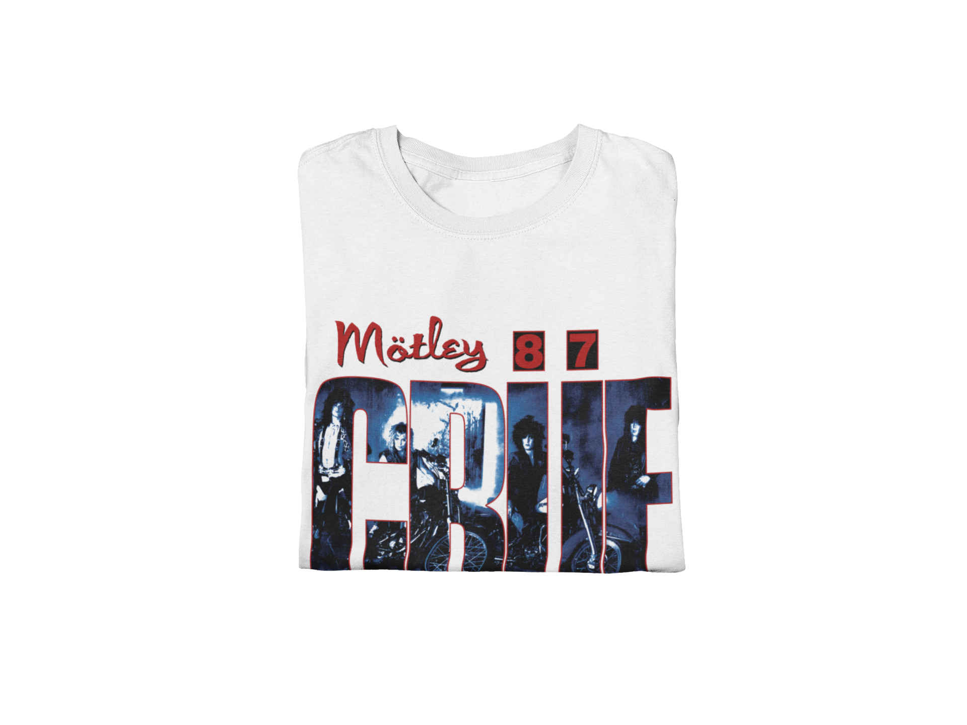 MERCHMOMENT Motley Crue - 1987 Tour Vintage Jumbo Print T-Shirt [Apparel] - Rock Band Apparel