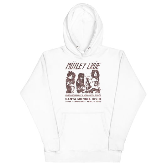 MERCHMOMENT Motley Crue '82 Santa Monica Classic Hoodie [Apparel] - Rock Band Apparel