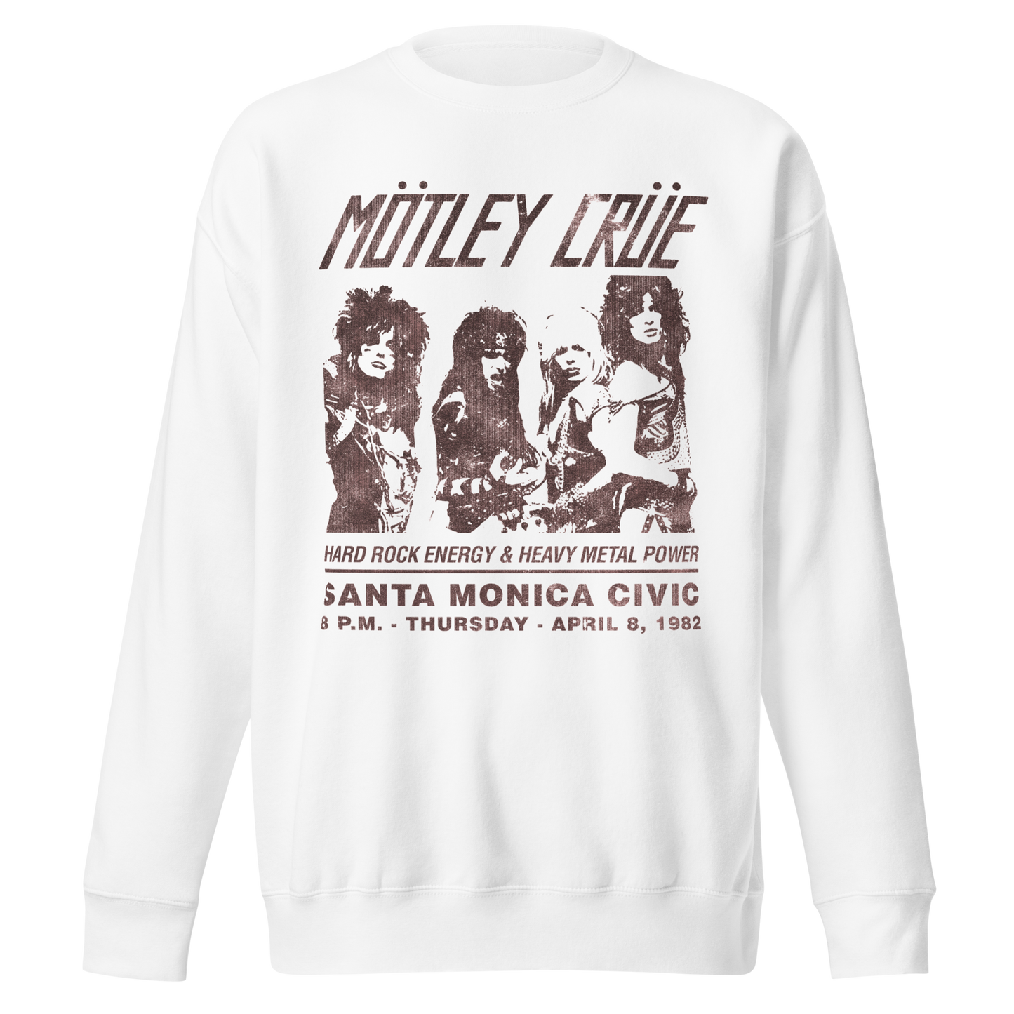 Stakes Motley Crue '82 Santa Monica Jumbo Print Sweatshirt [Apparel] White