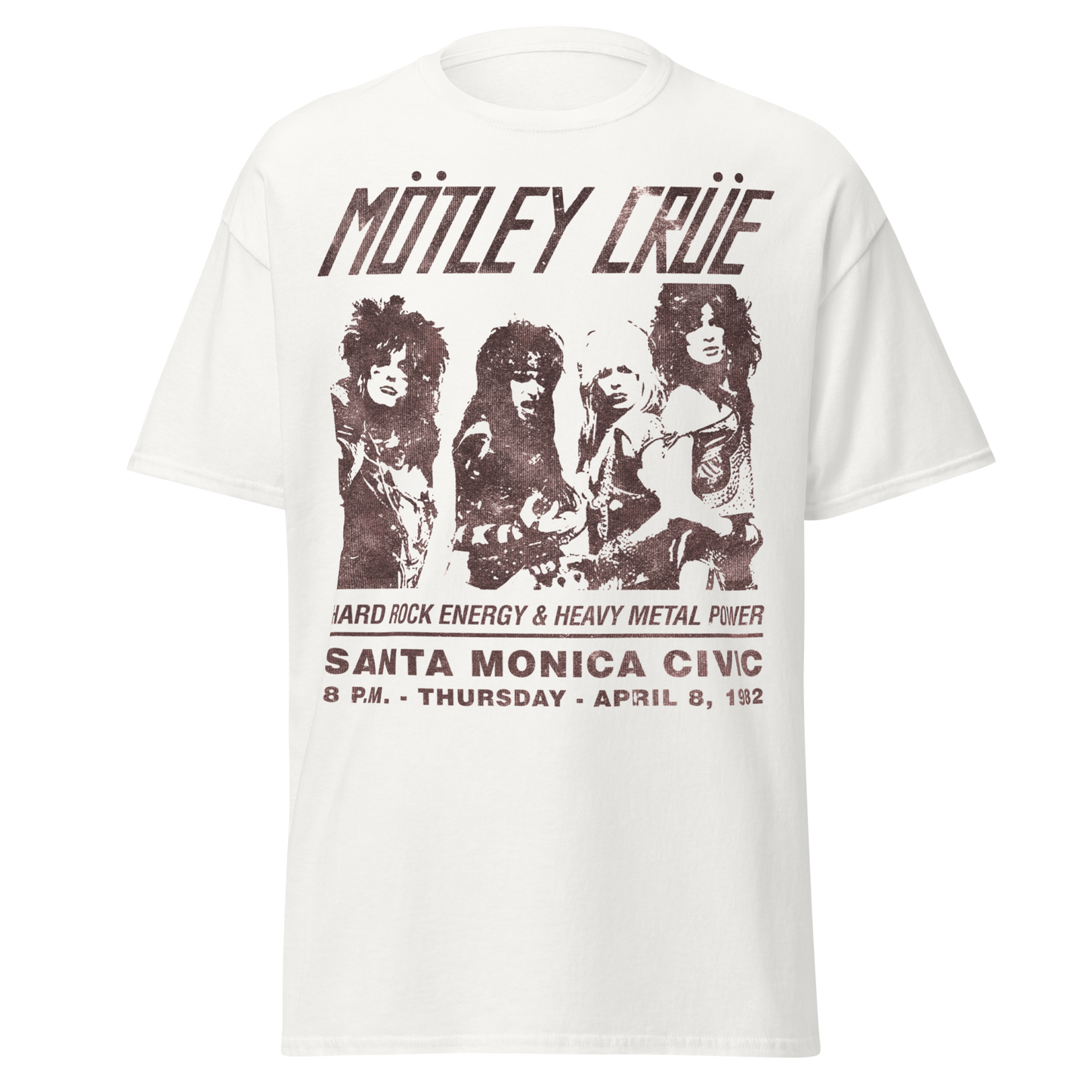 Stakes Motley Crue '82 Santa Monica Jumbo Print T-Shirt [Apparel] White