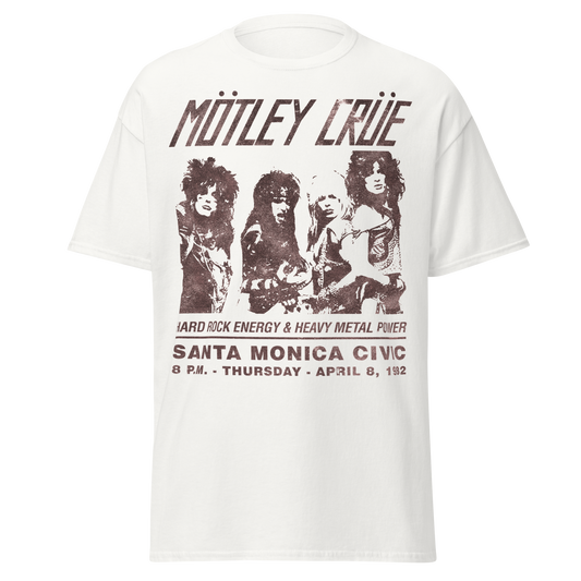 Stakes Motley Crue '82 Santa Monica Jumbo Print T-Shirt [Apparel] White