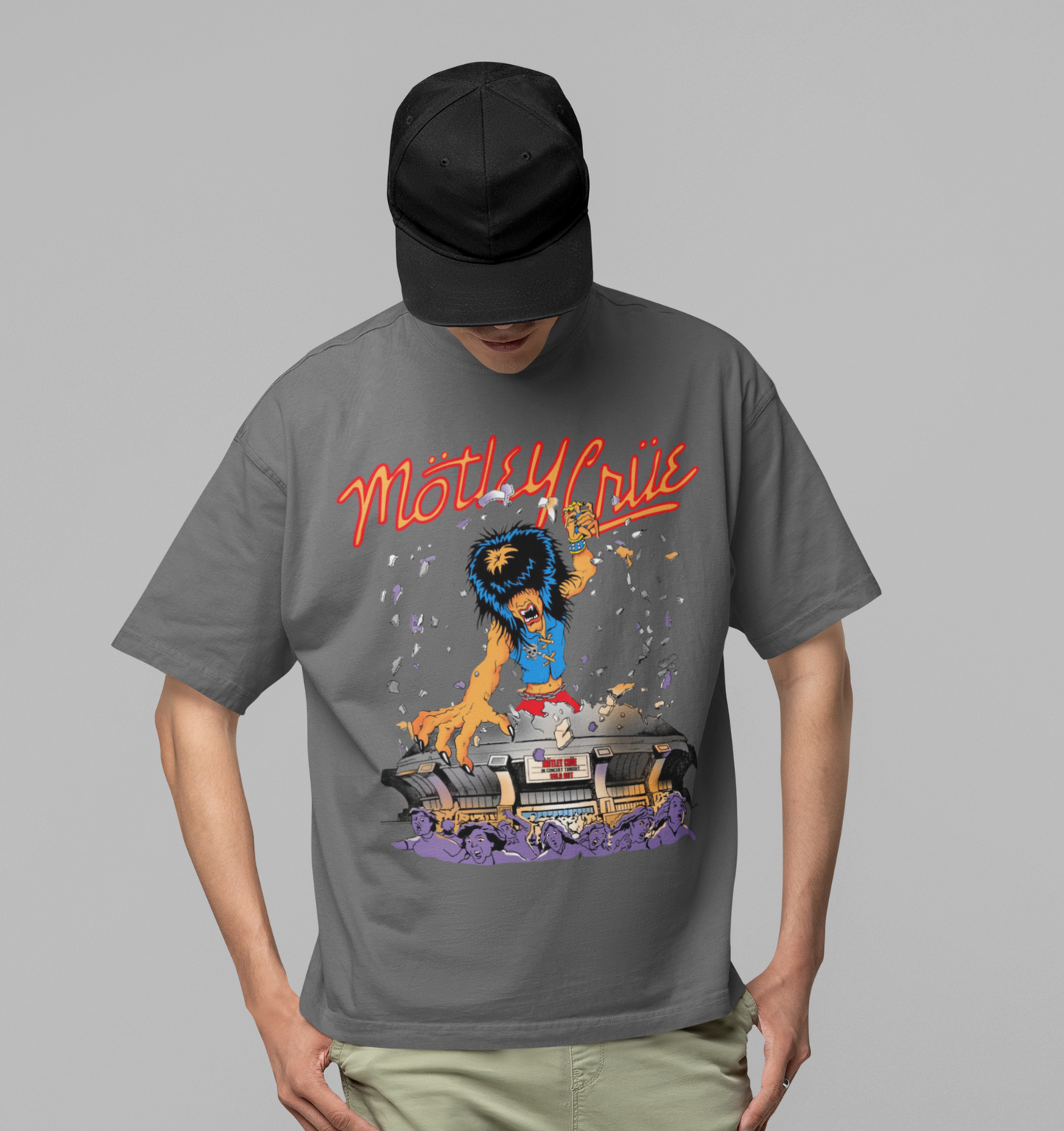 MERCHMOMENT Motley Crue Allister Dome Jumbo Print T-shirt [Apparel] - Rock Band Apparel