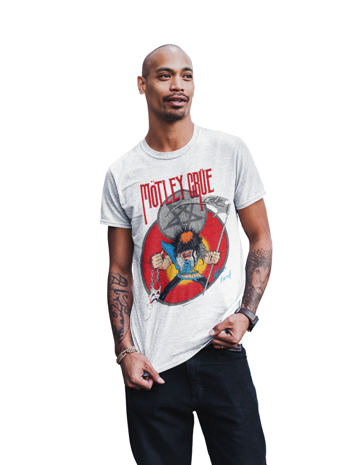 MERCHMOMENT Motley Crue Allister Reaper Jumbo Print T-shirt [Apparel] - Rock Band Apparel
