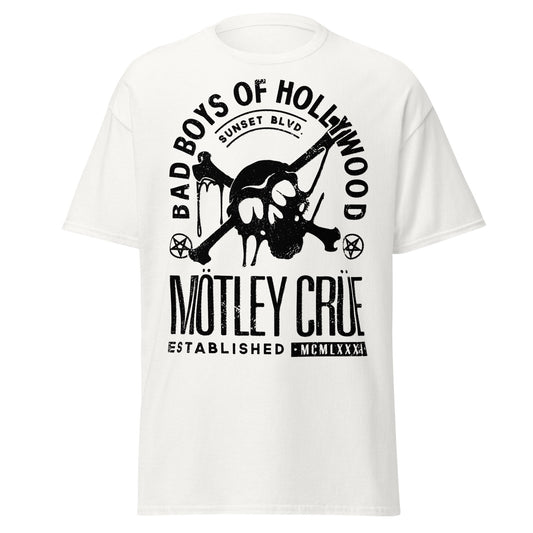 MERCHMOMENT Motley Crue Bad Boys of Hollywood Jumbo Print T-shirt [Apparel] - Rock Band Apparel